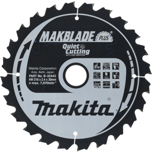 MAKBLADE+ disco per sega circolare 216/30 per troncatrice e sega per tagli angolari