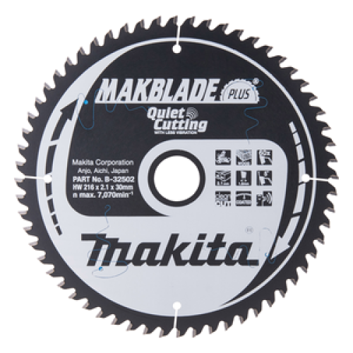 MAKBLADE+ disco per sega circolare 216/30 per troncatrice e sega per tagli angolari MAKBLADE+ disco per sega circolare 216/30 per troncatrice e sega per tagli angolari