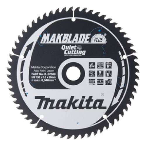 MAKBLADE+ lama per sega circolare 190/20 per troncatrice per tagli angolari MAKBLADE+ lama per sega circolare 190/20 per troncatrice per tagli angolari