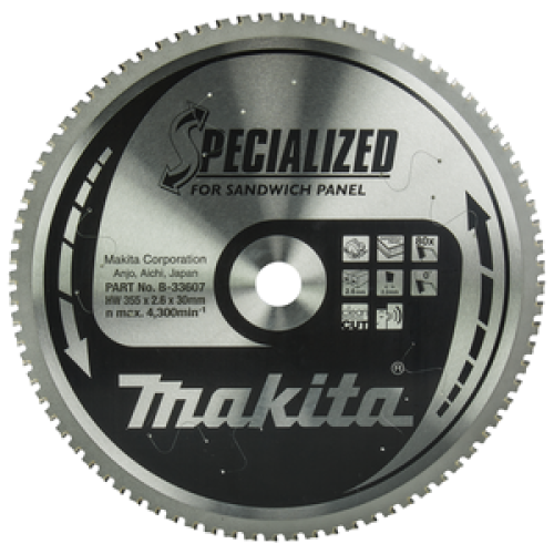 SPECIALIZED lama per pannelli sandwich 355/30 per sega circolare manuale SPECIALIZED lama per pannelli sandwich 355/30 per sega circolare manuale