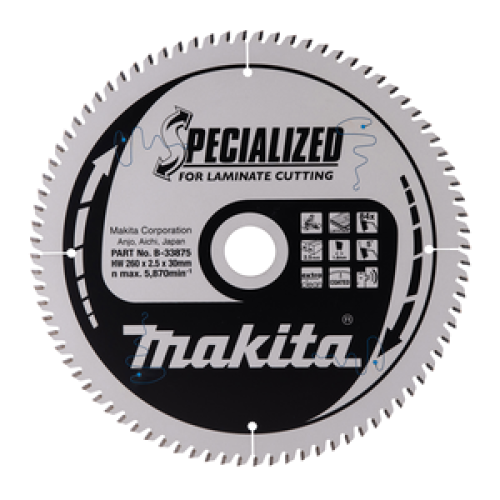 SPECIALIZED disco da sega per laminato 260/30 per troncatrici SPECIALIZED disco da sega per laminato 260/30 per troncatrici