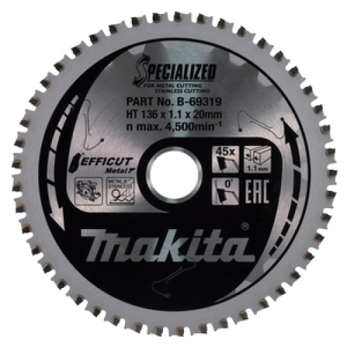 Disco EFFICUT 136/20 per troncatrici metalliche a batteria Disco EFFICUT 136/20 per troncatrici metalliche a batteria