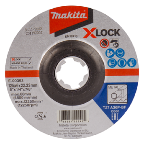 Disco per sgrossatura 125/22,23 X-LOCK A36P Disco per sgrossatura 125/22,23 X-LOCK A36P