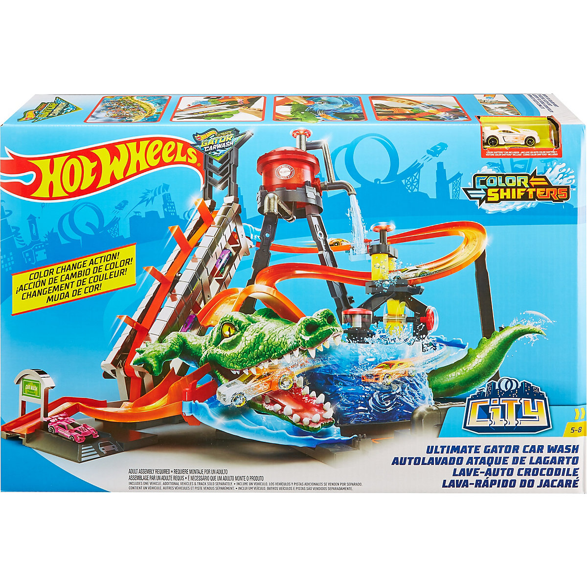 Autolavaggio Hot Wheels Ultimate con alligatore incl.1 macchinina